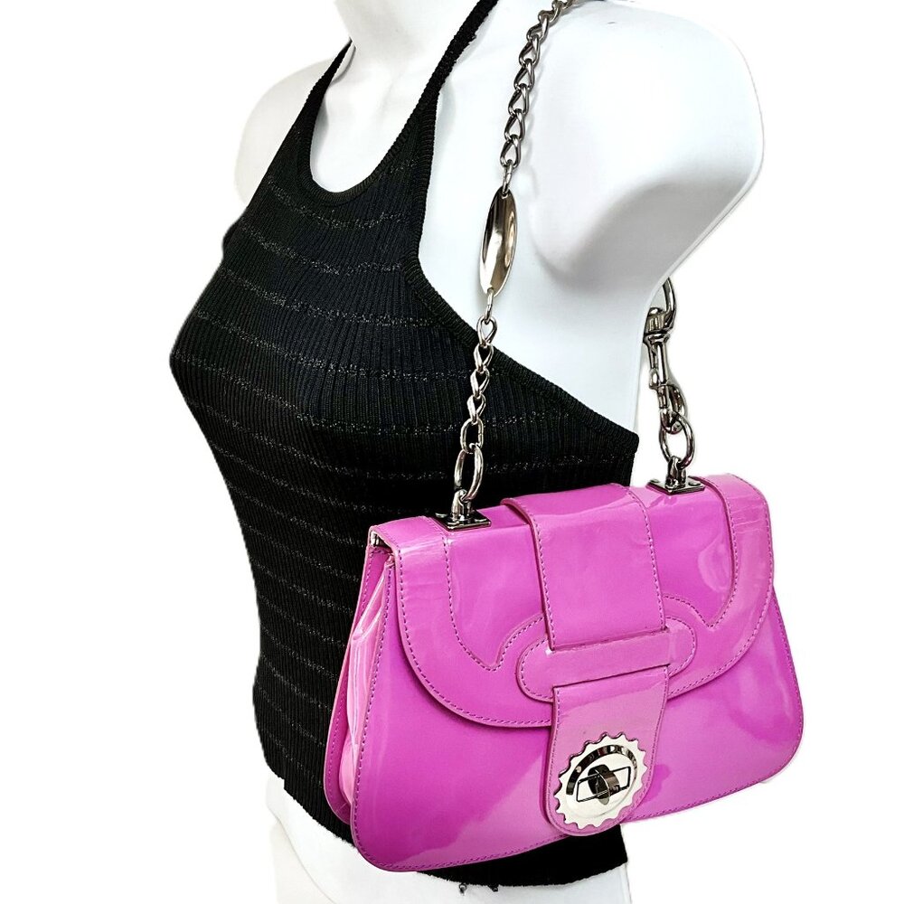 VNT Emilio Pucci Fucsia Patent Leather Mini Shoulder Bag Italy